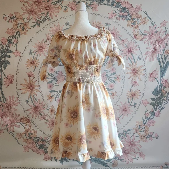Liz Lisa Sunflower Floral Print Onepiece Dress Vintage Y2k Iconic Gyaru Gal Mori - Picture 7 of 12
